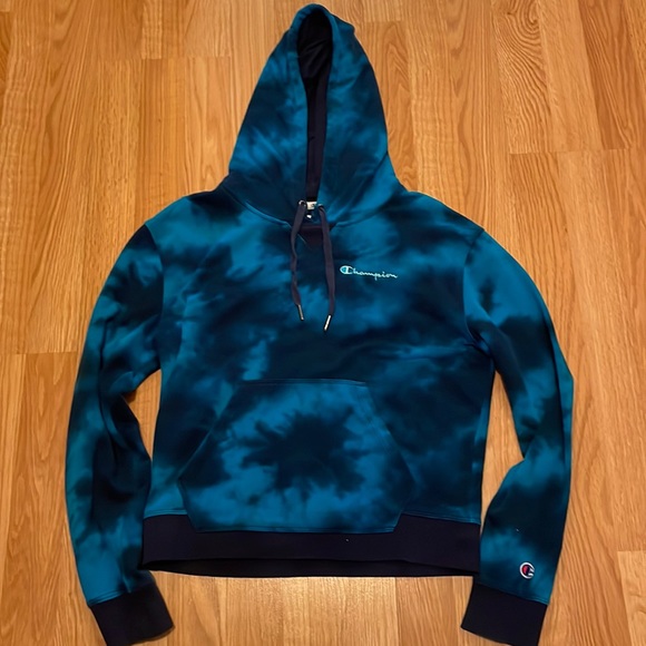 Women’s Cropped Tie-Dye Champion Hoodie - Picture 1 of 7